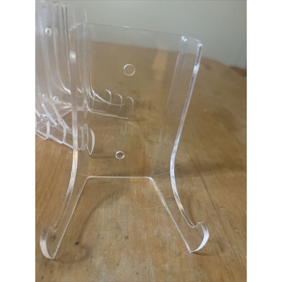 Acrylic Plate/display Stands 4in Tall with Holes For Wall Mount Set Of 6 - Picture 2 of 4